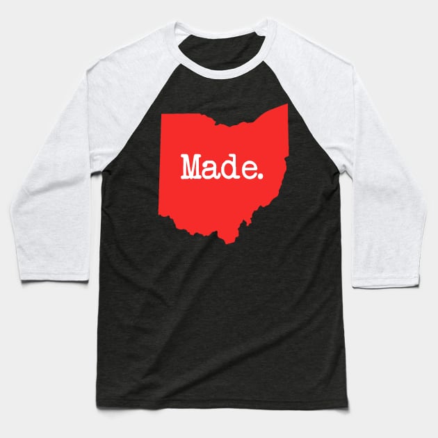 Ohio Made OH Red Baseball T-Shirt by mindofstate